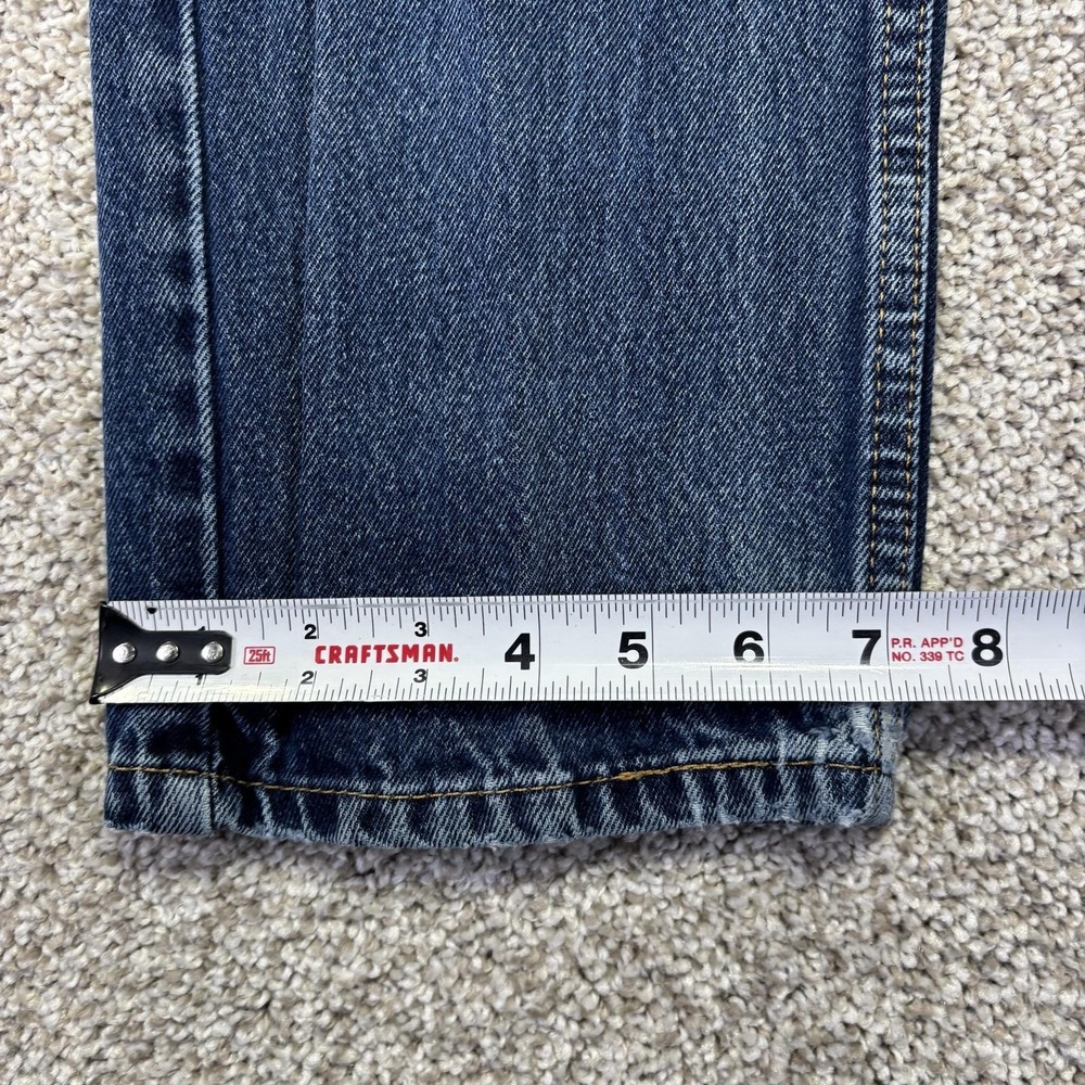 Levis 505 Jeans Mens 30x30 Blue Medium Wash Straight Denim Distressed Pants - Picture 8 of 12